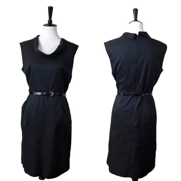 Ann Taylor Women’s Dress Sheath Scoop Neck Sleeveless Pockets Black Size 12P - Picture 10 of 10